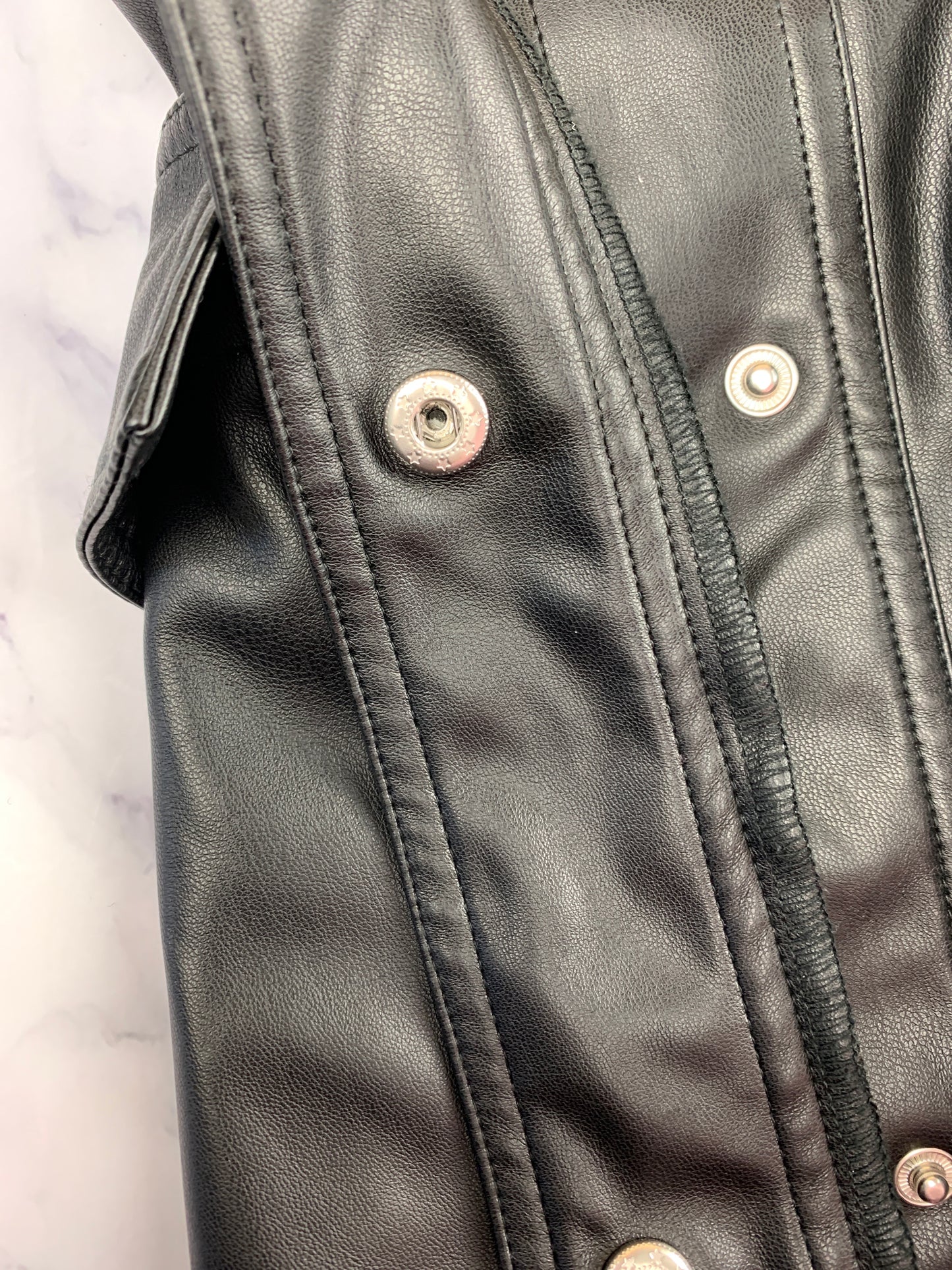 Vina Belted Faux Leather Jacket